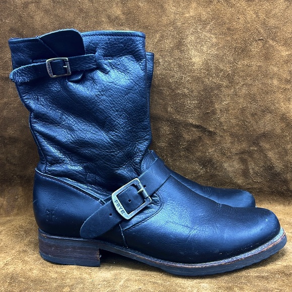 Frye Black Leather Engineer Style Boots - Picture 2 of 10